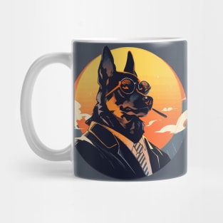 A German Shepherd spy dog circle portrait Mug